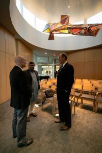 Fuad El-Hibri, Maheen Zaman, Professor in the History Department, and board chair Matt Entenza.